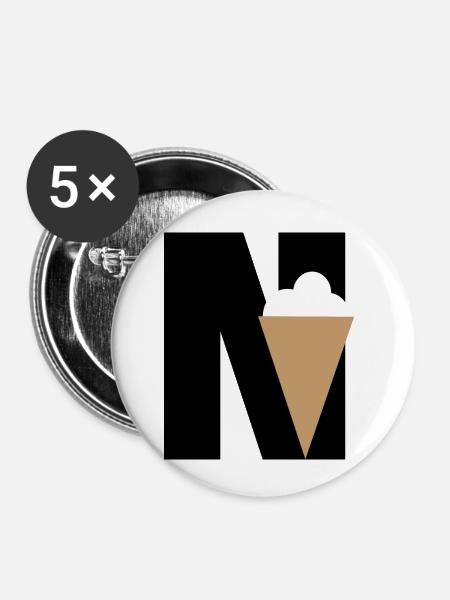 NICE. - Buttons klein 25 mm (5er Pack) - Weiß