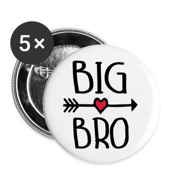 Big Bro - Buttons klein 25 mm (5er Pack) - Weiß - Vorne