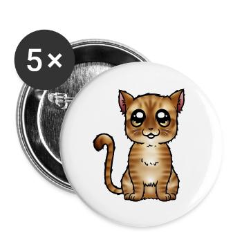 Européen - Roux - Lot de 5 petits badges (25 mm) - blanc - Devant