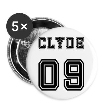 Clyde Rückseite - Buttons klein 25 mm (5er Pack) - Weiß - Vorne