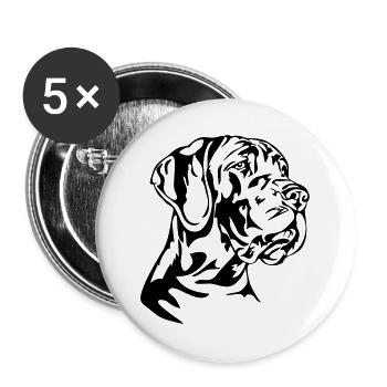 Deutsche Dogge Wilsigns Hundeportrait Hunde Hund - Buttons klein 25 mm (5er Pack) - Weiß - Vorne