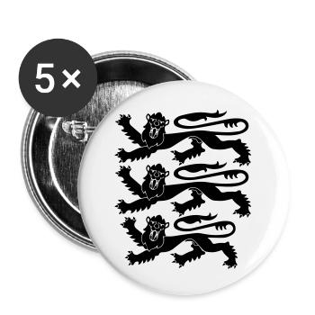 England Three Lions - Buttons klein 25 mm (5er Pack) - Weiß - Vorne