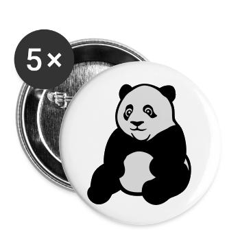 Panda - Lot de 5 petits badges (25 mm) - blanc - Devant
