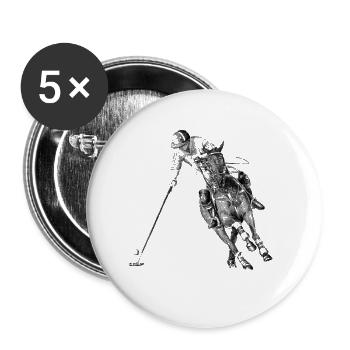 polo sport - Lot de 5 petits badges (25 mm) - blanc - Devant