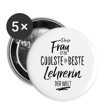 lehrerin-schwarz - Buttons klein 25 mm (5er Pack) - Weiß - Vorne