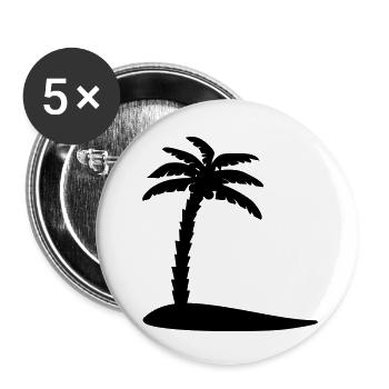 Palme - Buttons klein 25 mm (5er Pack) - Weiß - Vorne