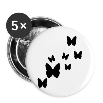 butterflies butterfly - Lot de 5 petits badges (25 mm) - blanc - Devant