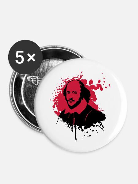 shakespeare-splat2 - Buttons klein 25 mm (5er Pack) - Weiß