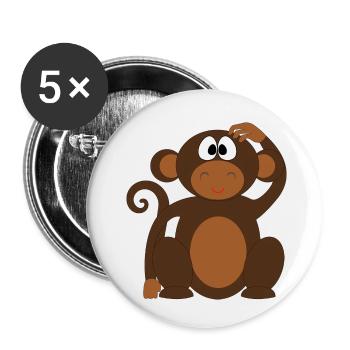 Affen Collection - Buttons klein 25 mm (5er Pack) - Weiß - Vorne