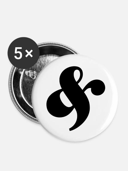 Ampersand - Buttons klein 25 mm (5er Pack) - Weiß