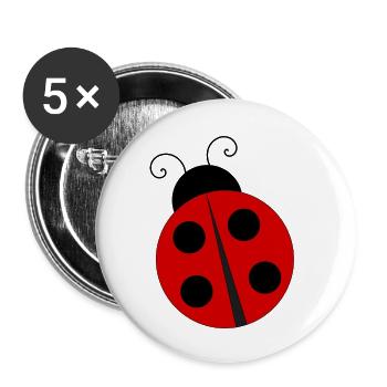 Ladybug with four black dots - Buttons small 1''/25 mm (5-pack) - white - Front