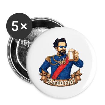 Bavaria-col - King Ludwig drunk - RAHMENLOS gift - Buttons klein 25 mm (5er Pack) - Weiß - Vorne