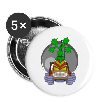monster plant - Lot de 5 petits badges (25 mm) - blanc - Devant