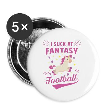 I suck at Fantasy Football - Buttons klein 25 mm (5er Pack) - Weiß - Vorne