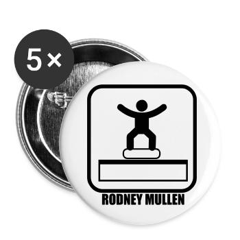 skateboard sign rodney mullen - Buttons klein 25 mm (5er Pack) - Weiß - Vorne