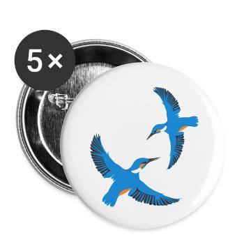 eisvogel_flug2-01.png - Buttons klein 25 mm (5er Pack) - Weiß - Vorne