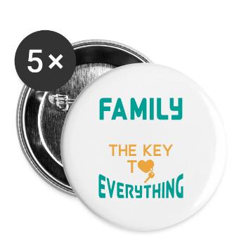 Family is the key to everything lovely & cute - Lot de 5 petits badges (25 mm) - blanc - Devant
