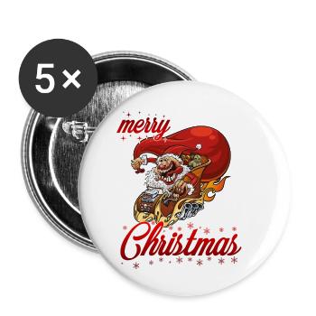 merry xmas tuning santa - Buttons small 1''/25 mm (5-pack) - white - Front