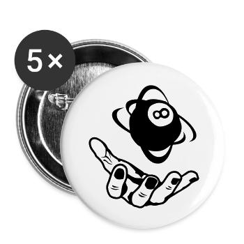 Billard offene Handkugel - Buttons klein 25 mm (5er Pack) - Weiß - Vorne