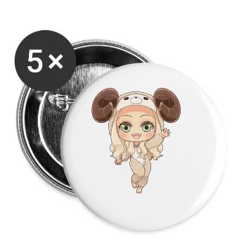MOSBIES Widder Sternzeichen Horoskop Geschenk - Buttons klein 25 mm (5er Pack) - Weiß - Vorne