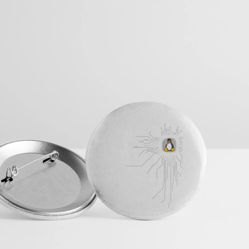 platine Pinguin Core Herz Computer pc Nerd program Buttons klein 25 mm (5er Pack)