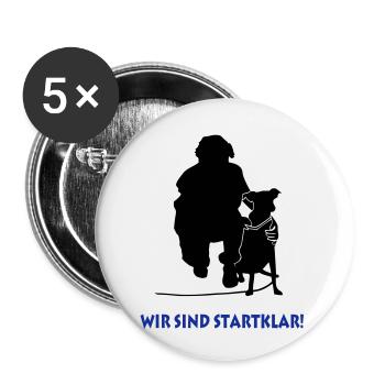 Hund am Ansatz - Buttons klein 25 mm (5er Pack) - Weiß - Vorne