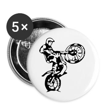 pilote d'essai - Lot de 5 petits badges (25 mm) - blanc - Devant