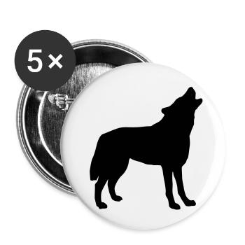 wolf_092011_a_1c - Lot de 5 petits badges (25 mm) - blanc - Devant