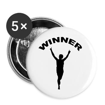winner runner - Buttons small 1''/25 mm (5-pack) - white - Front