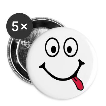 Smiley - Buttons small 1''/25 mm (5-pack) - white - Front