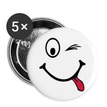 Smiley - Buttons small 1''/25 mm (5-pack) - white - Front