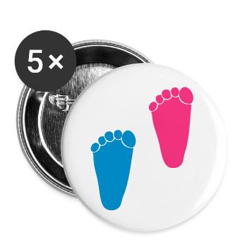 Kleines Mädchen, garcon1 - Buttons klein 25 mm (5er Pack) - Weiß - Vorne