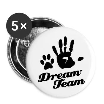 Dream Team Animal Lovers Paw - Lot de 5 petits badges (25 mm) - blanc - Devant