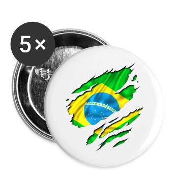 brasil brazil brésil - Lot de 5 petits badges (25 mm) - blanc - Devant