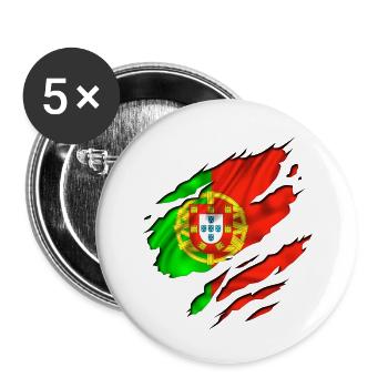 country football portugal - Buttons small 1''/25 mm (5-pack) - white - Front