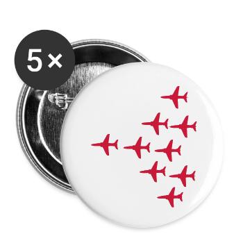 Red Arrows Vulcan 2007 Formation - Buttons small 1''/25 mm (5-pack) - white - Front
