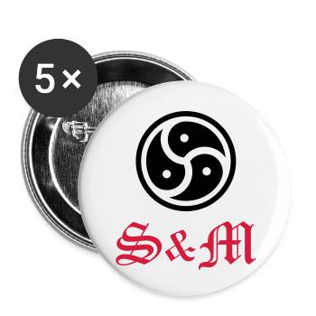 Sex__V017 - Buttons klein 25 mm (5er Pack) - Weiß - Vorne