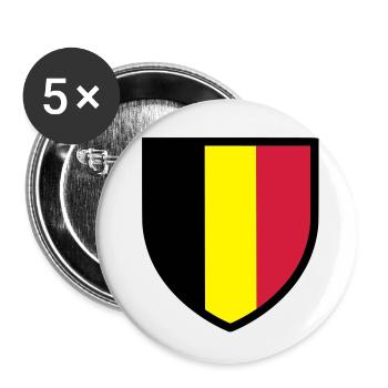 blason, écusson, drapeau belgique - belgie (T) - Lot de 5 petits badges (25 mm) - blanc - Devant