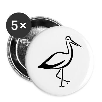 Storch - Buttons klein 25 mm (5er Pack) - Weiß - Vorne