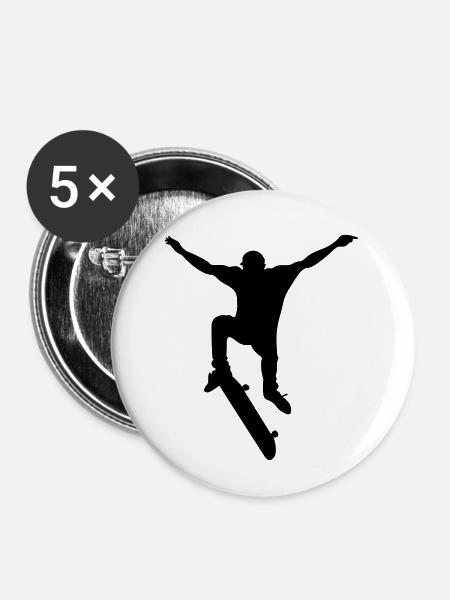 Skateboarder # 2 - Buttons klein 25 mm (5er Pack) - Weiß