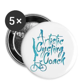 Kunstrad, Kunstradfahren, Hallenradsport, Coach - Buttons klein 25 mm (5er Pack) - Weiß - Vorne