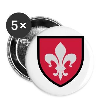 Blason Lille (T) - Lot de 5 petits badges (25 mm) - blanc - Devant
