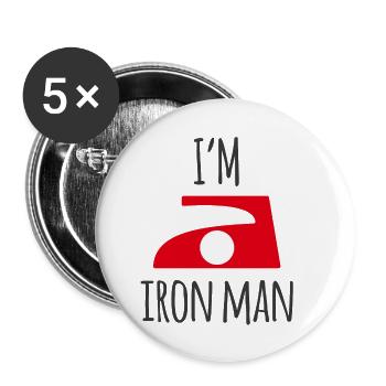 Iron Man - Buttons klein 25 mm (5er Pack) - Weiß - Vorne