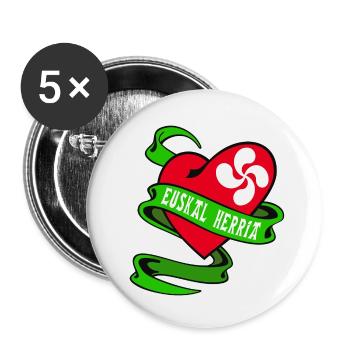 basque heart - Buttons small 1''/25 mm (5-pack) - white - Front