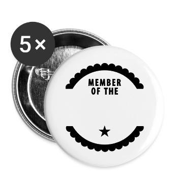 membre de la ... (1c) - Lot de 5 petits badges (25 mm) - blanc - Devant