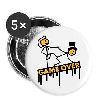 bachelor_party_game_over - Buttons klein 25 mm (5er Pack) - Weiß - Vorne