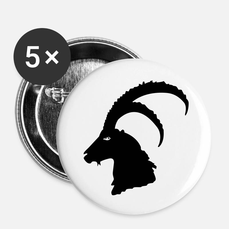 Steinbock - Buttons small 1''/25 mm (5-pack) - white