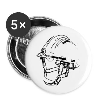 Feuerwehrmann Helm JSP - Buttons klein 25 mm (5er Pack) - Weiß - Vorne
