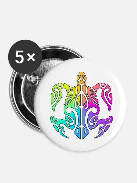 tahiti turtle - Buttons klein 25 mm (5er Pack) - Weiß