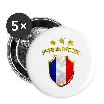 design flag france french - Buttons small 1''/25 mm (5-pack) - white - Front